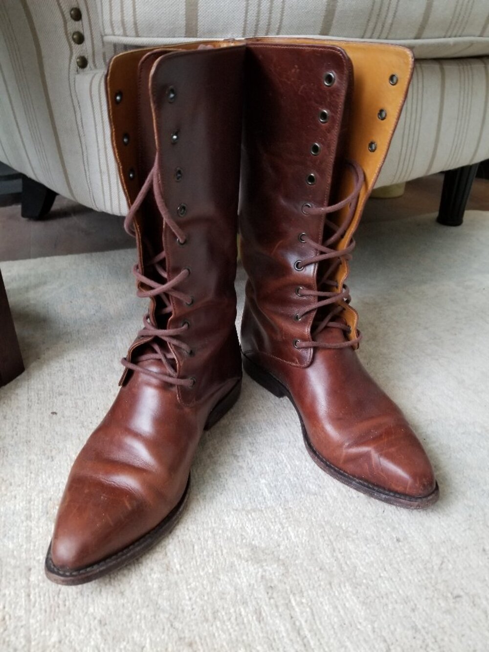 Cole Haan Womens Leather Boots, Dark Brown, size 8.5